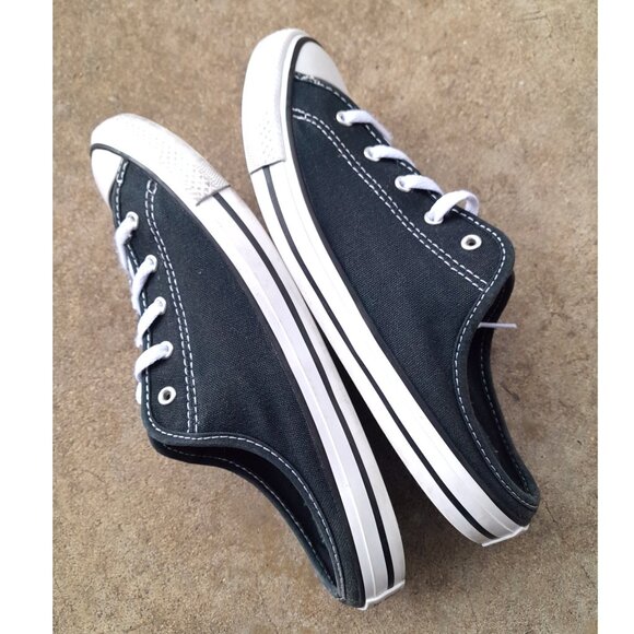 Converse All Star Black Low Top Lace Up Open Back Mules Canvas Women's 7.5 - Picture 3 of 8